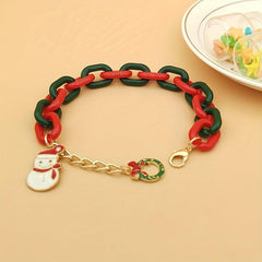 Adjustable Cuban Chain Bracelet Christmas Pendant Exaggerated Bracelet Xmas Gift