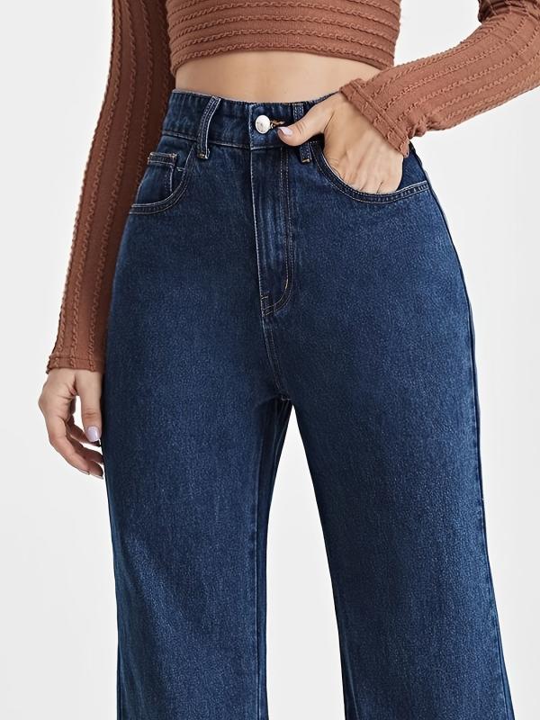 Loose Fit Wide Leg Boyfriend Jeans High Waist Denim Pants