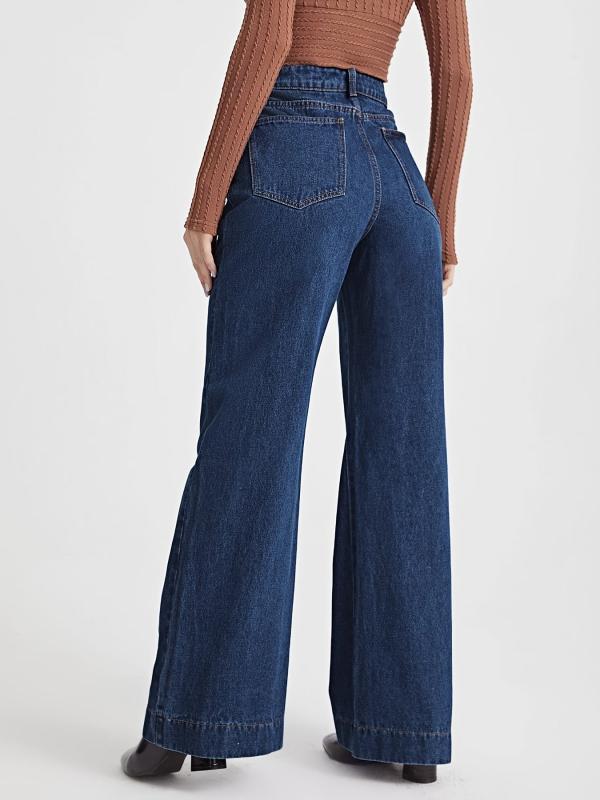 Loose Fit Wide Leg Boyfriend Jeans High Waist Denim Pants