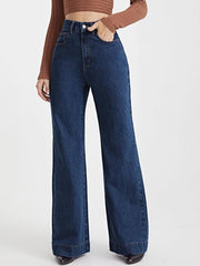 Loose Fit Wide Leg Boyfriend Jeans High Waist Denim Pants