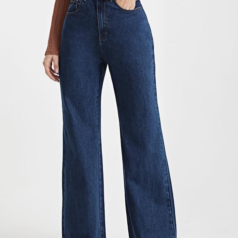 Loose Fit Wide Leg Boyfriend Jeans High Waist Denim Pants