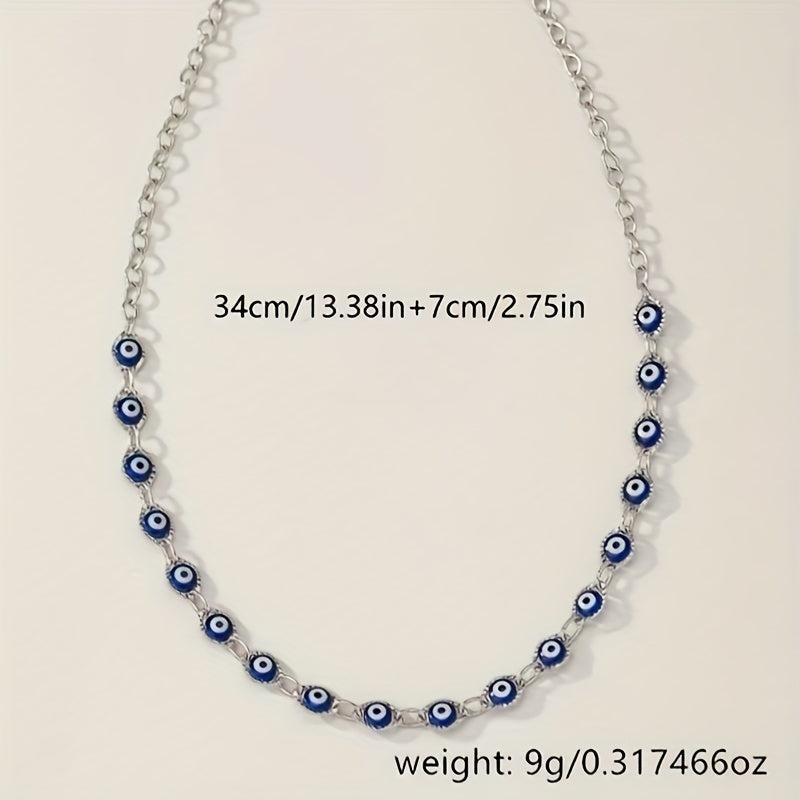 Lucky Evil's Eye Collar Choker 14K Plated Necklace