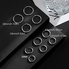 5 Pairs Hoop Earrings Set 316L Stainless Steel Female Daily Wear Jewelry