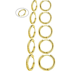 5 Pairs Hoop Earrings Set 316L Stainless Steel Female Daily Wear Jewelry