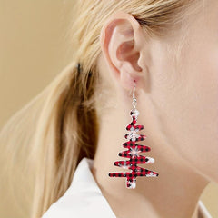 Christmas Tree Snowflake Dangle Earrings PU Leather Jewelry Cute Gift