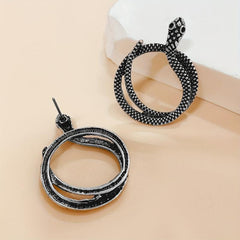 Snake Shaped Stud Earrings Gothic Punk Style Iron Jewelry Unique Statement