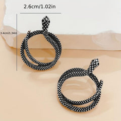 Snake Shaped Stud Earrings Gothic Punk Style Iron Jewelry Unique Statement