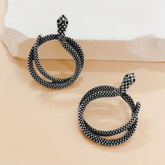 Snake Shaped Stud Earrings Gothic Punk Style Iron Jewelry Unique Statement