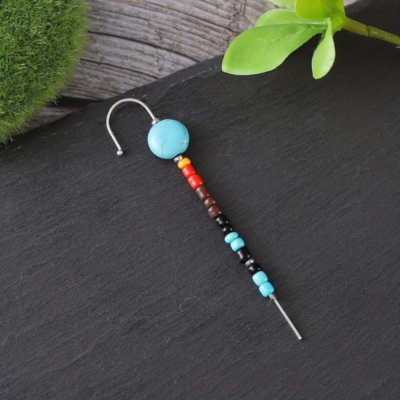 Colorful Beads Climb Earrings Ethnic Style Jewelry Gift For Women