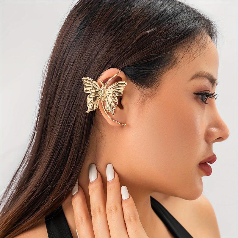 Butterfly Ear Cuff Iron Jewelry Statement Female Ear Decor Hip Hop Gothic Style