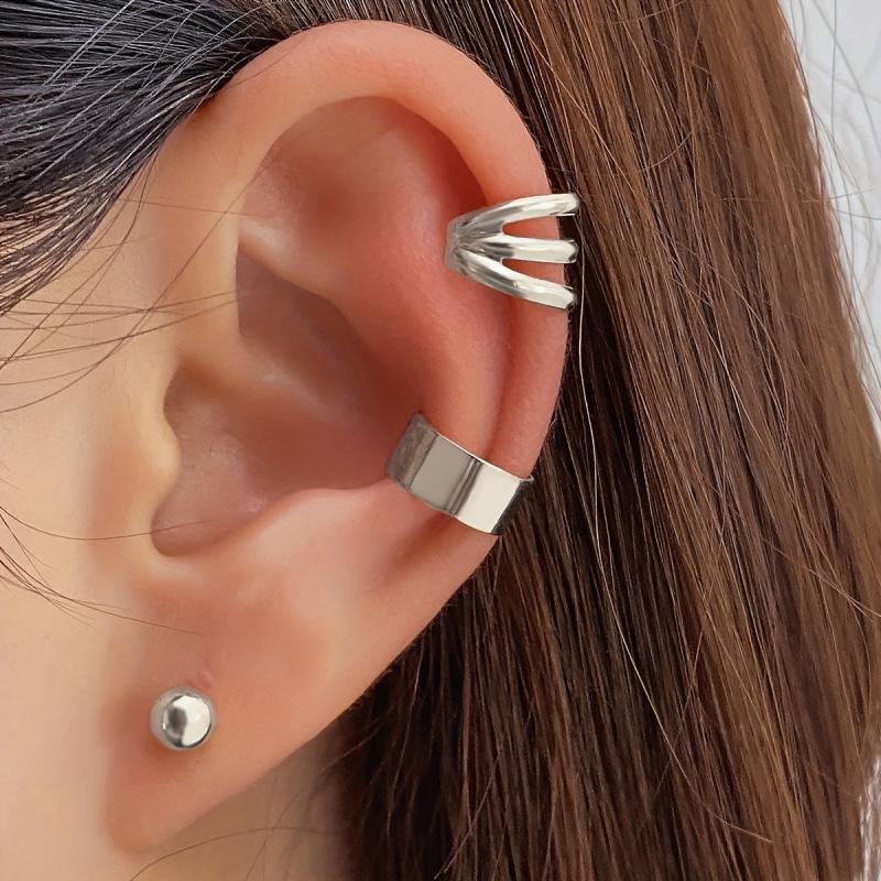 3pcs Set Earrings Ear Caff Stud Earrings Circle Ball Alloy Earrings