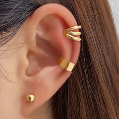 3pcs Set Earrings Ear Caff Stud Earrings Circle Ball Alloy Earrings