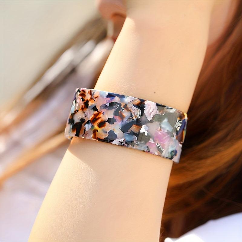 Leopard Pattern Cuff Bangle Bracelet Hand Jewelry