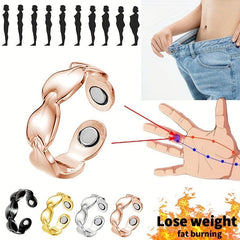 Magnetic Weight Loss Ring Silver Plated for Daily Outfits - Choose Color