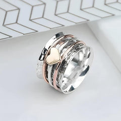Sweet Heart Wide Band Ring, Anti-Anxiety, Perfect for Party, Gift for Her