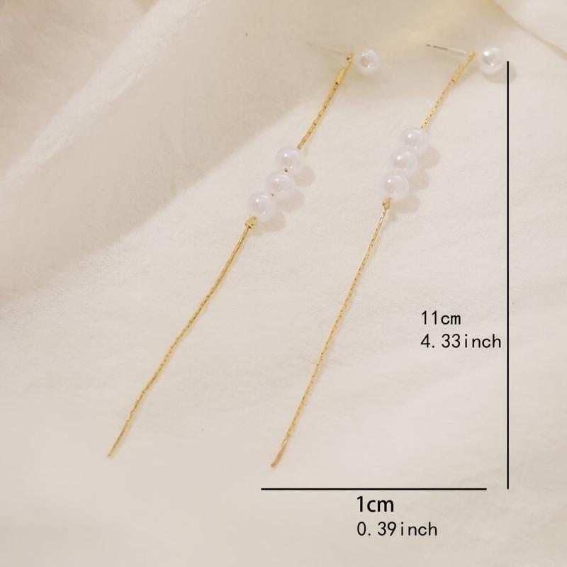 Faux Pearl Dangle Earrings Retro Style Jewelry Wedding Party Gift