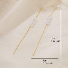 Faux Pearl Dangle Earrings Retro Style Jewelry Wedding Party Gift