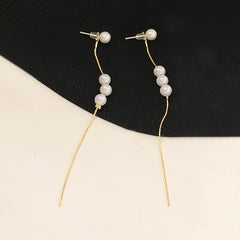 Faux Pearl Dangle Earrings Retro Style Jewelry Wedding Party Gift