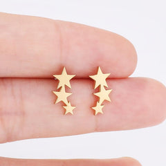 18K Plated Star Earring Casual Stud Earrings Women's Ear Ornaments