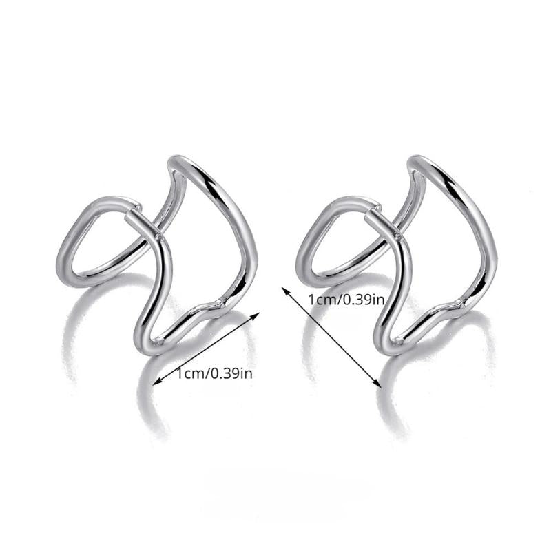 Silvery Hollow Clip On Earrings Alloy Jewelry Gift Women