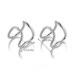 Silvery Hollow Clip On Earrings Alloy Jewelry Gift Women