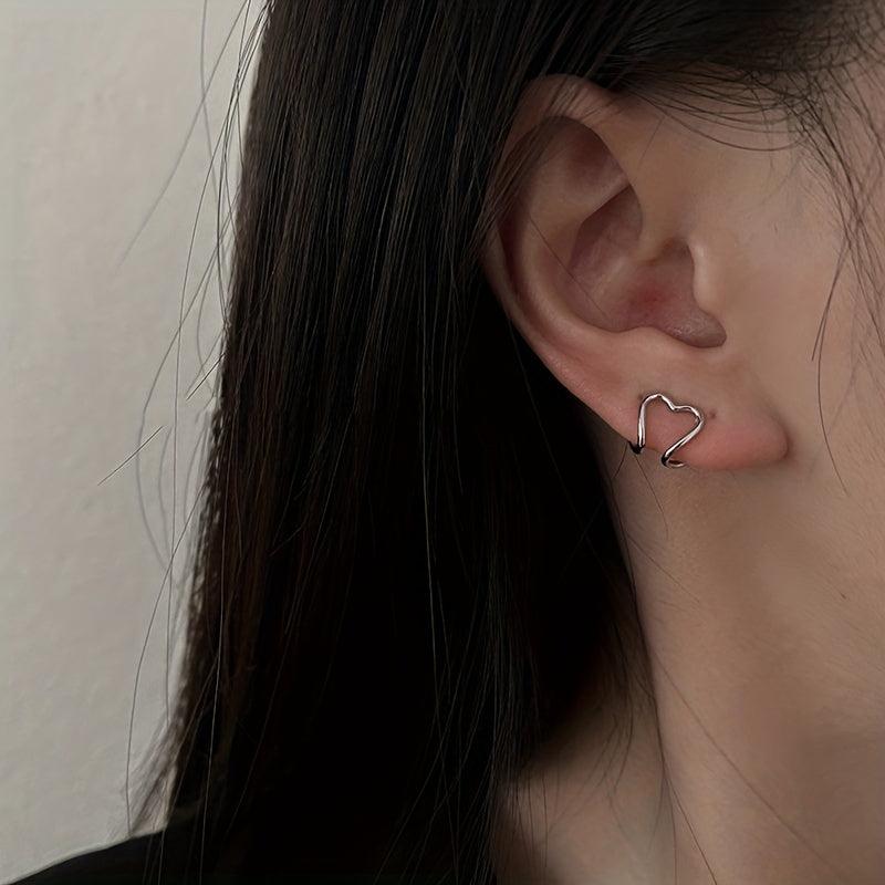 Silvery Hollow Clip On Earrings Alloy Jewelry Gift Women