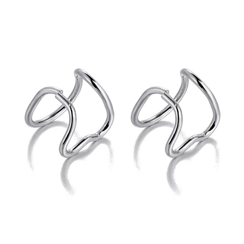 Silvery Hollow Clip On Earrings Alloy Jewelry Gift Women