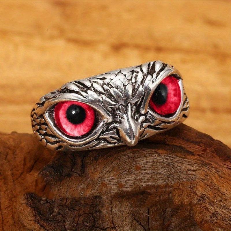 Vintage Owl Eye Ring Adjustable Cuff Hip Hop Style Gift