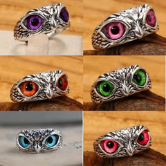 Vintage Owl Eye Ring Adjustable Cuff Hip Hop Style Gift