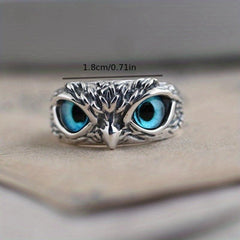 Vintage Owl Eye Ring Adjustable Cuff Hip Hop Style Gift