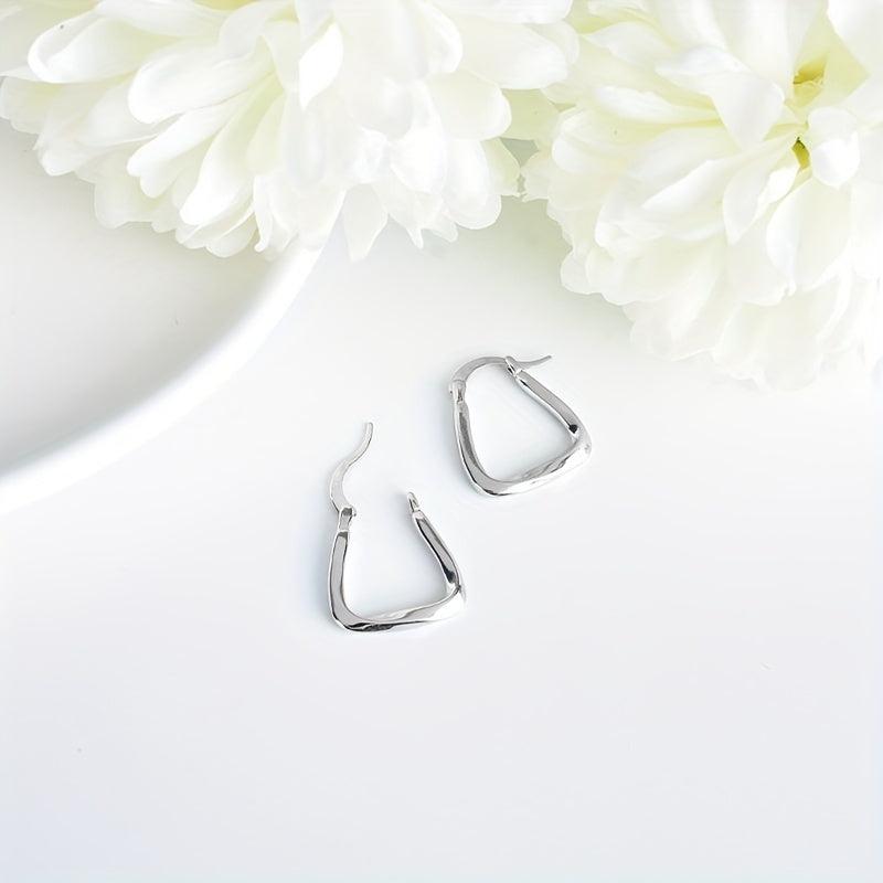 Minimalist Style Hoop Earrings Sterling 925 Silver Jewelry Gift For Women Girls