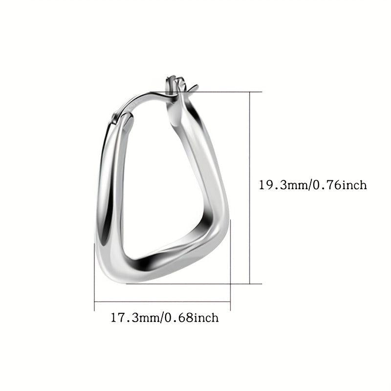 Minimalist Style Hoop Earrings Sterling 925 Silver Jewelry Gift For Women Girls