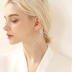 Minimalist Style Hoop Earrings Sterling 925 Silver Jewelry Gift For Women Girls
