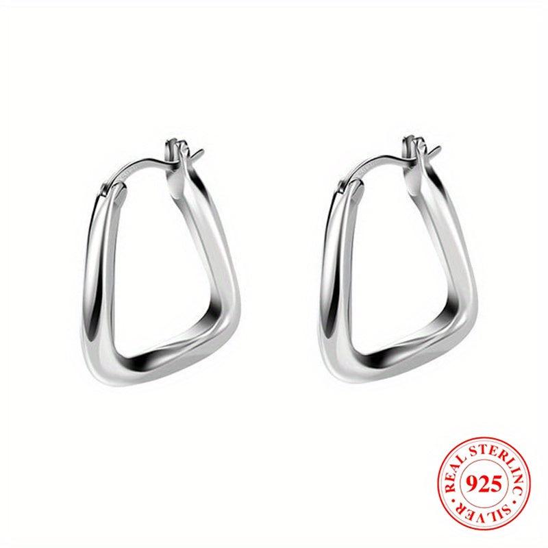 Minimalist Style Hoop Earrings Sterling 925 Silver Jewelry Gift For Women Girls