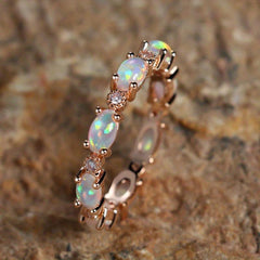 Opal Engagement Wedding Ring Women's Jewelry
