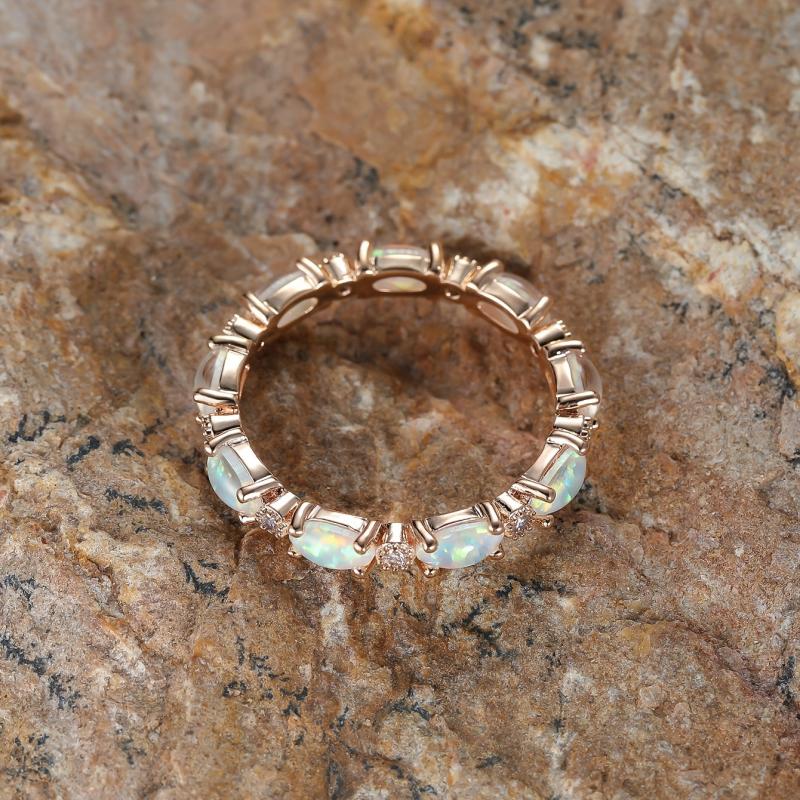 Opal Engagement Wedding Ring Women's Jewelry