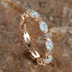 Opal Engagement Wedding Ring Women's Jewelry