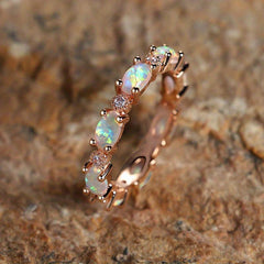 Opal Engagement Wedding Ring Women's Jewelry