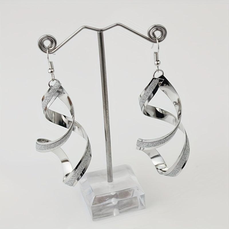 Twisted Dangle Earrings Punk Geometric French Style Jewelry For Women Girls