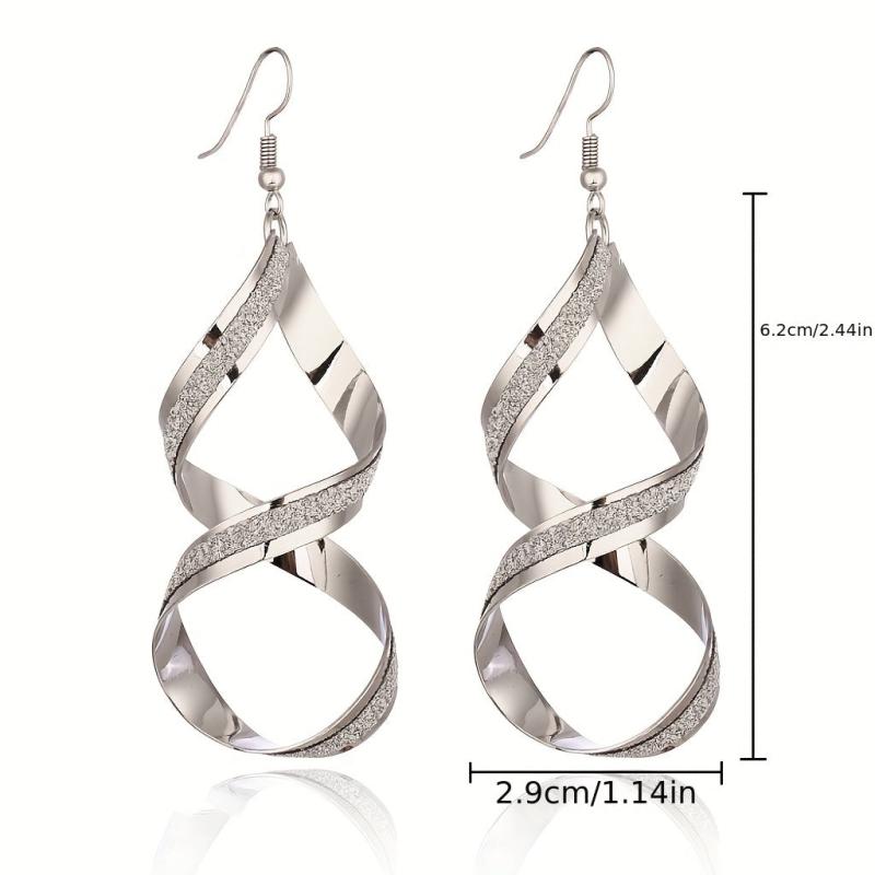 Twisted Dangle Earrings Punk Geometric French Style Jewelry For Women Girls