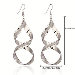 Twisted Dangle Earrings Punk Geometric French Style Jewelry For Women Girls