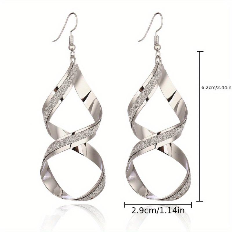 Twisted Dangle Earrings Punk Geometric French Style Jewelry For Women Girls
