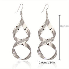Twisted Dangle Earrings Punk Geometric French Style Jewelry For Women Girls