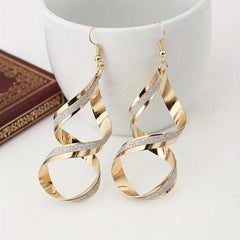 Twisted Dangle Earrings Punk Geometric French Style Jewelry For Women Girls