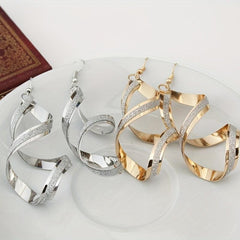 Twisted Dangle Earrings Punk Geometric French Style Jewelry For Women Girls