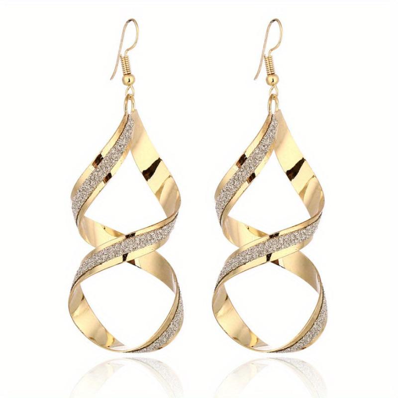 Twisted Dangle Earrings Punk Geometric French Style Jewelry For Women Girls