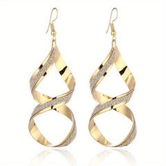 Twisted Dangle Earrings Punk Geometric French Style Jewelry For Women Girls