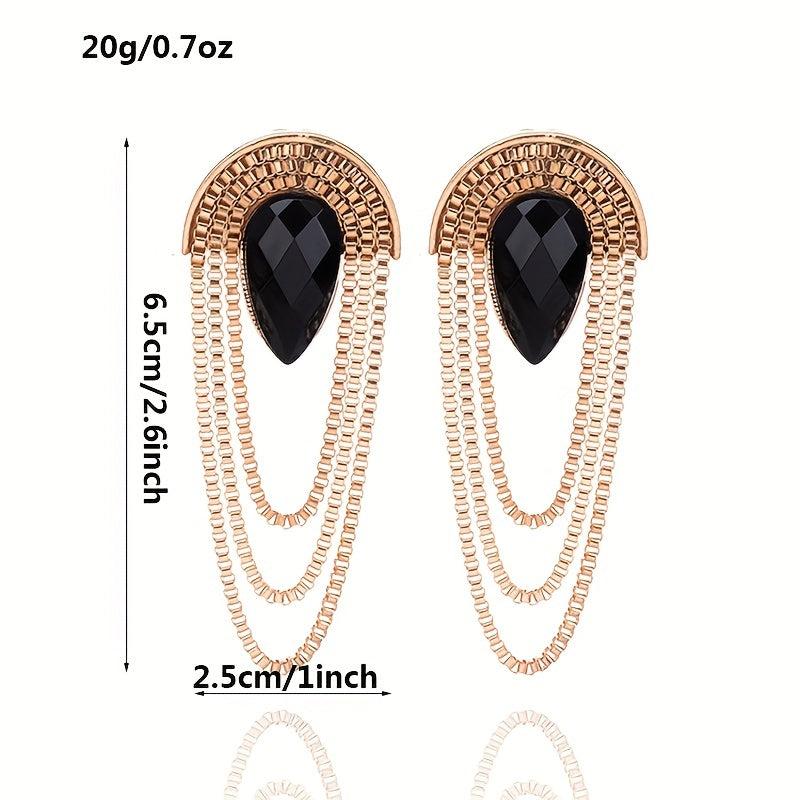 Dangle Earrings Metal Chain Alloy Retro Style Jewelry Gift Women