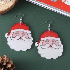 Christmas Santa Claus Dangle Earrings Set