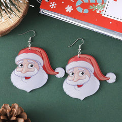 Christmas Santa Claus Dangle Earrings Set